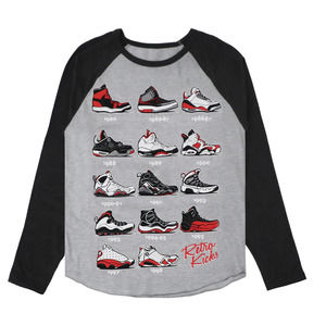 Retro Kicks Evolution of Michael Jordan Shoes Graphic Long Sleeve Tee T-Shirt